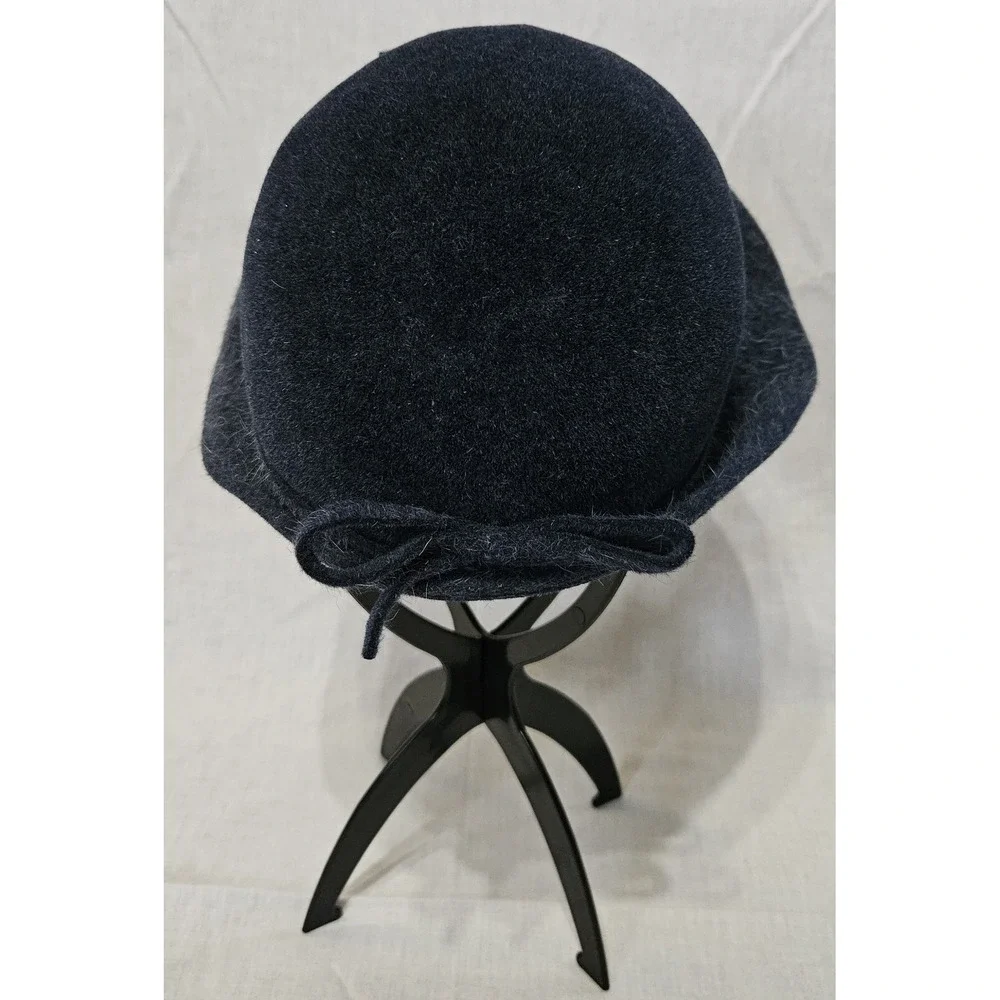 Vintage 50s Navy Wool Felt Structured Hat O'Neil's Akron